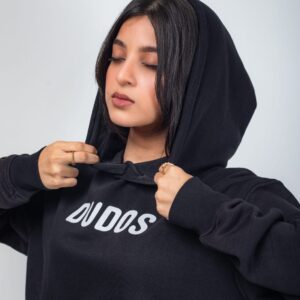 black oversized hoodie