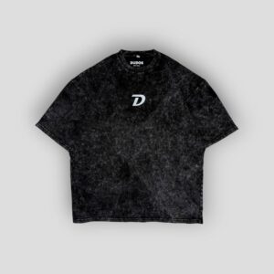 black acid wash oversized tee