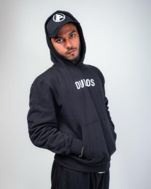 black oversized hoodie