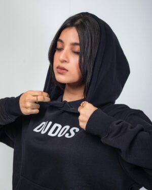 black oversized hoodie