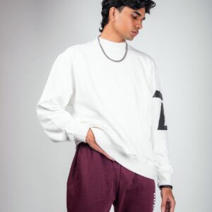 Home pearl white oversized sweatshirt