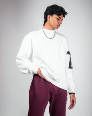 pearl white oversized sweatshirt