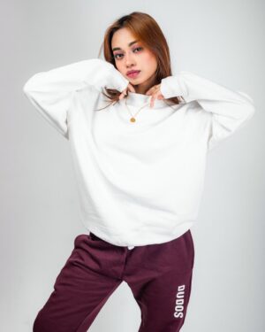pearl white oversized sweatshirt