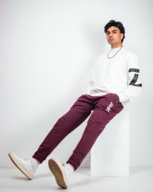 men's burgundy joggers