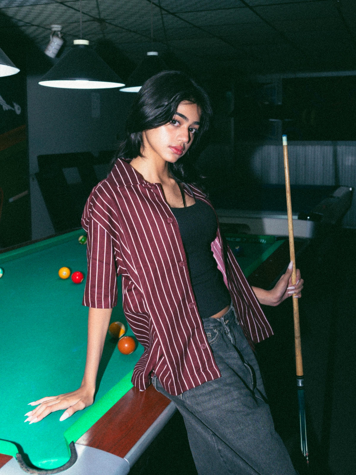 wine red stripe boxy shirt wine red stripe boxy shirt